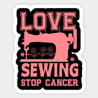 Love sewing machine Stop Cancer Support  Womens Sticker